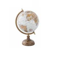 Globo de madera temático de viaje con construcción liviana y aspecto tradicional para un estilo hogareño inspirado en la pasión por los viajes