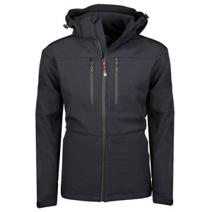 Veste Softshell pour hommes, coupe décontractée, élégante, à capuche et fermeture éclair, veste lourde de haute qualité à coupe moderne avec logo et patchs personnalisés - Product Image 5