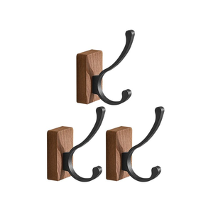 Metal and Wood Shape Hook <b>Wall</b> Decorative Items <b>Wall</b> <b>Mounted</b> Metal Black Luxury Space <b>Clothing</b> with Sale - Product Image 3