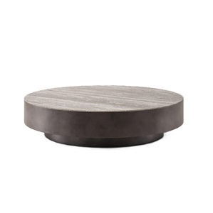 Top Arrivée Style Européen Belle Table En Travertin En Métal Naturel Or Laiton Placé Dans Le Salon Beige Grande Table Basse - Product Image 5