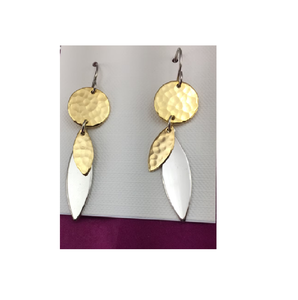 2025 Latest Gold Plated Brass Jewelry Embossed jewelry hammer texture <b>Earrings</b> Fashion Wire Indian Geometrically <b>Small</b> <b>Earrings</b> - Product Image 3