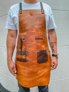 Vente en gros populaire tabliers en cuir de travail robustes poches à outils salon de coiffure tabliers de barbier en cuir pour hommes femmes - Product Image 2