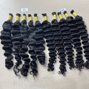 ส่วนขยายผมมนุษย์บริสุทธิ์เวียดนามสีดำธรรมชาติที่ยังไม่ผ่านกระบวนการหนังกำพร้าลอนลึกเรียงเป็นกลุ่ม100กรัม - Product Image 3