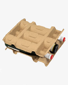 Bandeja de pulpa de vino moldeada ecológica, botella de papel reciclado, embalaje, pulpa de cerveza, envío de vino para protección de envío. - Product Image 1