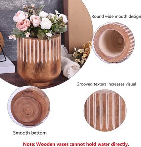 แจกันโลหะทองเหลืองรูปหัวใจทรงกลมทรงกลมลายไม้ผิวหยาบสำหรับตกแต่งโต๊ะในฟาร์มใช้พวงกุญแจมีสไตล์ - Product Image 4