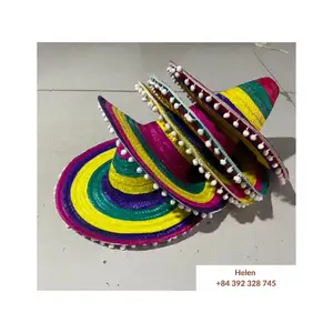 Boutique bucket straw hat handwoven new style bohemian beach style hat with limited cheap price - wide brim sunshade hat