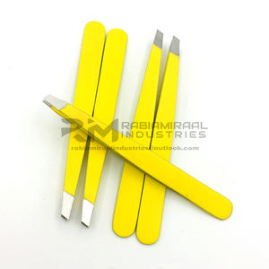 Nouvelle arrivée pince à épiler les sourcils coudée professionnelle emballage de marque personnalisé ensemble de pinces à épiler les sourcils de beauté jaune - Product Image 5