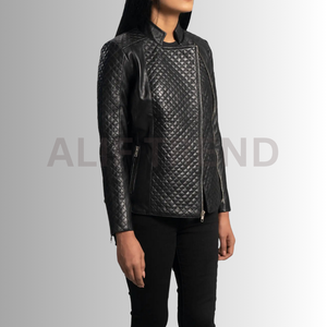 2025 chaqueta de bombardero de cuero genuino de alta calidad para mujer tejido terminado respetuoso con el medio ambiente calidad superior personalizada al por mayor - Product Image 3