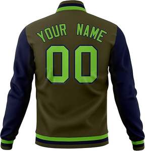 Vestes universitaires personnalisées pour hommes avec impression de numéros Vêtements de sports d'hiver Letterman tendance Grande taille en cuir et tissu en jersey - Product Image 2