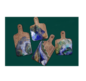 Plateau de table de qualité supérieure décorer planche à fromage en bois et résine accessoires de blocs à découper usine directe en gros - Product Image 5