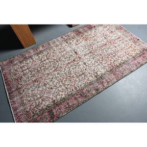 พรมขนสัตว์สไตล์ตุรกีโบราณสีเบจและชมพูแบบ3.8ft x 6.6ft พรมห้องนั่งเล่นพร้อมแผ่นรองยางขนาด9x12 - Product Image 2