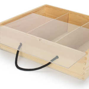 Acrylic Lid Pinewood Carry Case for 3 <b>Beer</b> Bottles for Outdoor Adventures Durable and Stylish Bag - Product Image 1