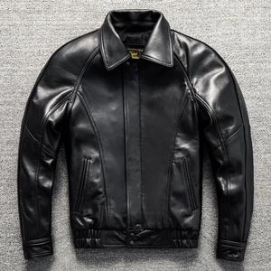 Veste de motard en cuir noir pour hommes avec poches supplémentaires et ceintures Veste de motard tendance - Product Image 6