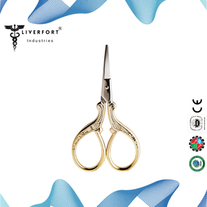 Ciseaux de broderie en acier inoxydable avec pochette Vintage Sharp pour bricolage artisanat coupe-fil Clipper ciseaux de travail manuel - Product Image 6