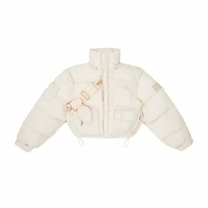 OEM logotipo personalizado de gran tamaño de las señoras de algodón acolchado abrigo de invierno personalizado de alta calidad de las mujeres recortadas chaqueta acolchada - Product Image 4