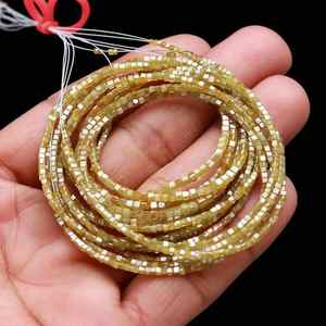 Caja facetada brillante Natural de diamante amarillo, fabricación de joyas de diamantes, collar de hebras, cuentas de piedra, Cubo de 2mm, cuentas de diamantes - Product Image 4