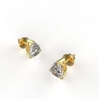 Серьги Avarta Jewellery из золота 14k/18k с выращенными в лаборатории грушевидными бриллиантами общим весом 2,50 карата, цвет/чистота D-VVS, сертификат BIS HUID, с гравировкой.