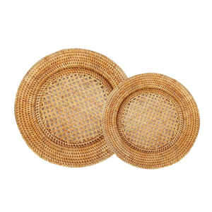 PLACAS DE CARGADOR PLACEMATS DE RATAN TEJIDOS DE LUJO Perfectas para arreglos de mesa elegantes, eventos de boda y entretenimiento en el hogar de alta gama - Product Image 1