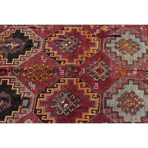 Alfombra turca de 3.9x13.5 pies, alfombra vintage con plantas y árboles rojos - Product Image 5