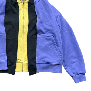 เสื้อมีฮู้ดแบบซิปรูดสำหรับผู้ชายเสื้อแจ็กเก็ตสำหรับฤดูหนาวทรงโอเวอร์ไซส์ผ้าคอตตอนพิมพ์ดิจิตอลทรงเปล่า - Product Image 4