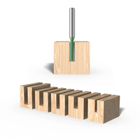 Jeu de 5 fraises à double denture en carbure de tungstène métriques de 6 mm pour le travail du bois, coupe droite
