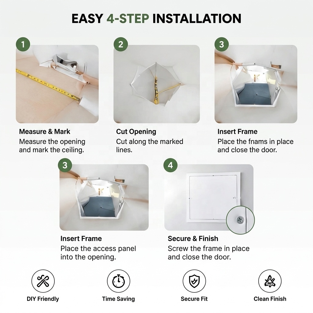 Wholesale Aluminum Ceiling Access Panels Metal Flush-Mount Wall Vents Suitable For Commercial/Residential Buildings Hospitals · image 6