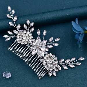 Bridella BHP77-S Silver Rhinestone <b>Hair</b> <b>Comb</b> Handmade Vintage Style Comfortable and Secure Fit for Bridal & Party Occasions - Product Image 1