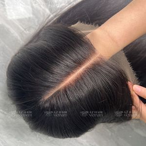 HD/Swiss Lace Front perruques de cheveux humains 7x7 taille S, M, L perruques droites d'os superbe 300g perruque avant de dentelle de noeuds blanchis sans colle - Product Image 2