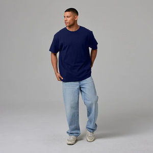 Camiseta recortada cuadrada de calle alta totalmente personalizada, camiseta transpirable con hombros caídos de alta calidad, camisetas personalizadas para hombres - Product Image 3