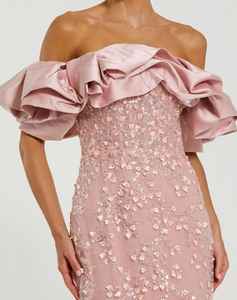 Vestido formal de noche elegante de lujo para mujer hasta el suelo línea A sin mangas bordado de lentejuelas de poliéster antiestático - Product Image 4