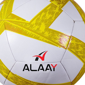 ลูกฟุตบอลอาลาเย่ สีขาวเหลือง ขนาด 5 สำหรับฝึกซ้อม ผลิตจาก PVC ทนทาน - Product Image 2
