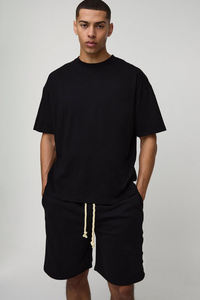 ชุดกางเกงขาสั้นและเสื้อยืดผ้าฝ้าย100% สำหรับผู้ชายชุดกางเกงขาสั้นผ้าฝ้ายขนาดใหญ่พิเศษออกแบบโลโก้ได้ตามต้องการ - Product Image 6