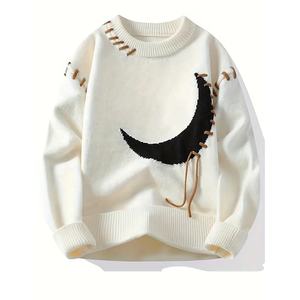 Pull Homme Décontracté Coupe Ample Ourlet Asymétrique Décontracté Poignets Côtelés Coton Doux Causal Smart Pullover - Product Image 6