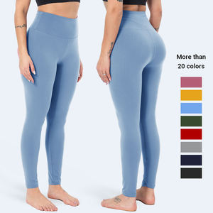 Pantalones de Yoga suaves sin costuras para mujer, mallas atléticas para correr, cintura alta, sin costuras, transparentes, con Control de barriga - Product Image 5