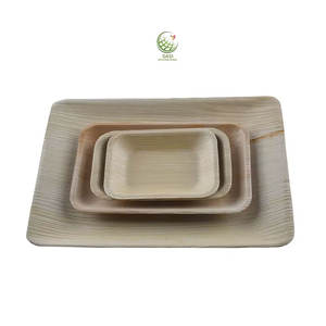 Plato de cena biodegradable natural Bandejas rectangulares Hoja de Palma Bandejas desechables de hoja de palma para fiesta y función - Product Image 1