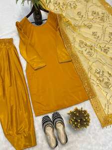 Nuevo Salwar Kameez de Antra Lifestyle, Elegante, de Seda Georgette con Bordado, Estilo Bollywood, para Fiestas, con Dupatta Farshi de Secado Rápido - Product Image 6