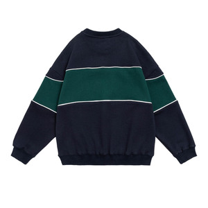 เสื้อสเวตเชิ้ตผู้หญิงแบบคัลเลอร์บล็อก คอวี แขนยาว ปักลาย สไตล์รักบี้ ผ้าฝ้าย 100% บริการ OEM - Product Image 2