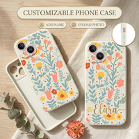 Coque de téléphone en TPU souple couleur unie pour iPhone 17 Pro Max 16 15, impression florale personnalisée, vente en gros, étui en silicone liquide