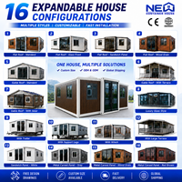 Maison préfabriquée de luxe en tissu, 3 chambres et salon, conteneur pliable extensible 20ft 40ft