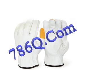 เกรดพรีเมี่ยมข้าว Cowhide ไดร์เวอร์ที่มีเรืองแสงปลายนิ้วความปลอดภัยถุงมือทำงานถุงมือก่อสร้าง - Product Image 1