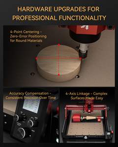 Machine de fraisage CNC ATOMSTACK C4 Pro 200w avec broche SP1 500W, axe rotatif RC1 4ème axe, sculpture en relief 3D pour verre, PCB, métal - Product Image 5