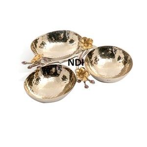 Hot Selling For Hotel Kitchenware Catering <b>Serving</b> Fruits Mixing <b>Bowl</b> Golden Finishing Custom Shape Snacks <b>Serving</b> <b>Bowl</b> - Product Image 1