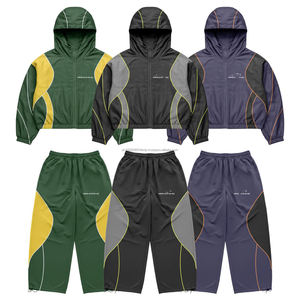 Conjunto Deportivo Personalizado de Chaqueta y Pantalones Cortavientos de Nailon con Cierre para Hombre, Resistente al Viento, para Entrenamiento - Product Image 1