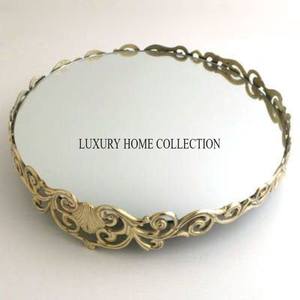 Durable and stylish metal glass <b>mirror</b> <b>tray</b> <b>with</b> reflective surface for modern classic and contemporary room decorations - Product Image 5