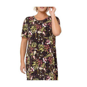 Abito lungo floreale in EVA marrone taglia 1X da donna Leota, traspirante, lavorato all'uncinetto, stile High Street, per ufficio e club, con cerniera, drappeggiato, con dettagli a rombi, ODM - Product Image 2