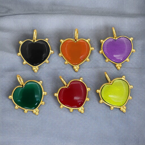 Colgante de Corazón Abultado de Cuarzo Aguamarina, Plata 925 con Baño de Oro, Engaste de Bisel, Colgantes para Fabricación de Joyas, Proveedores al por Mayor de la India - Product Image 2