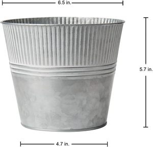 Seau de jardinière en métal galvanisé à la mode pour la maison Pot de fleur et jardinières à la main à usage décoratif intérieur extérieur - Product Image 5
