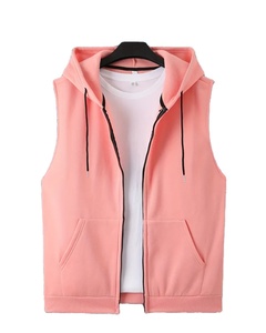 เสื้อกั๊กผ้าคอตตอนผสมโพลีเอสเตอร์แบบสั่งทำ OEM สำหรับผู้ชาย สีพื้น ระบายอากาศได้ดี เหมาะสำหรับใส่เป็นเสื้อคลุมช่วงฤดูใบไม้ผลิ เสื้อกล้ามมีฮู้ด - Product Image 1