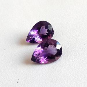 Piedra de amatista púrpura Natural de 10x14mm de alta calidad, piedra preciosa calibrada de corte de pera facetada suelta para la fabricación de colgantes de anillos de joyería - Product Image 5
