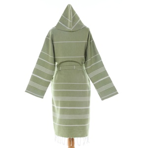 Albornoz Pestemal Turco Unisex de Lujo, Tejido, 100% Algodón, con Capucha, a Rayas, Talla Grande, Elegante, de Secado Rápido y Transpirable - Product Image 3